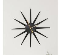 Melody Maison Black Metal Starburst Detail Wall Clock - 60Cm X 60Cm
