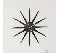 Melody Maison Black Metal Starburst Detail Wall Clock - 60cm X 60cm | Size: 60 cm X 60 cm Melody Maison Black 60 cm X 60 cm