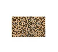 Melody Maison Black & Natural Leopard Print Coir Door Mat | Size: 100 cm diameter Melody Maison Black 100 cm diameter
