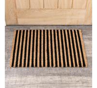 Melody Maison Black & Natural Striped Print Coir Door Mat 40cm X 60cm | Size: 40 cm X 60 cm Melody Maison Black 40 cm X 60 cm