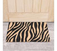 Melody Maison Black & Natural Zebra Print Coir Door Mat | Size: 100 cm diameter Melody Maison Black 100 cm diameter