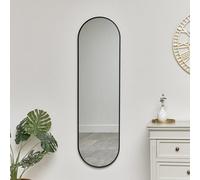 Melody Maison Black Oval Framed Wall Mirror 140Cm X 40Cm