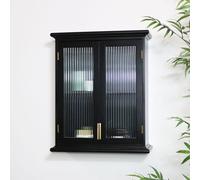 Melody Maison Black Reeded Glass Wall Cabinet