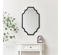 Melody Maison Black Satin Geometric Framed Wall Mirror 80Cm X 50Cm