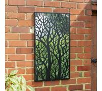 Melody Maison Black Tree Detail Garden Wall Mirror - 90Cm X 50Cm