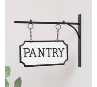 Melody Maison Black & White Metal Wall Mounted Hanging Pantry Sign Melody Maison Black