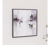 Melody Maison Black & White Serenity Abstract Framed Wall Art - 50cm x 50cm