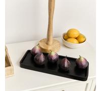 Melody Maison Black Wood Rectangular Wooden Tray - 34.5Cm