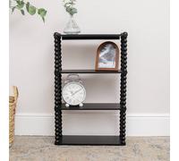 Melody Maison Black Wooden Bobble Framed 4 Tier Shelf Melody Maison Black