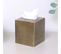 Melody Maison Brass Gold Textured Metal Tissue Box Holder