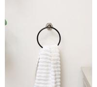 Melody Maison Chrome Silver And Black Art Deco Towel Ring