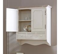Melody Maison Cream Wall Mounted Cupboard With Drawers - Lyon Range