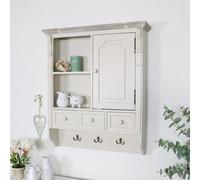 Melody Maison Cream Wall Mounted Cupboard With Hooks - Lyon Range