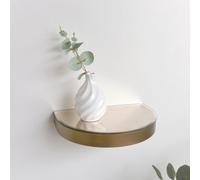 Melody Maison Curved Champagne With Gold Edge Mirrored Floating Wall Shelf