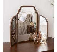 Melody Maison Dark Brown Wooden Arched Dressing Table Mirror - Georgian Range