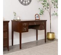 Melody Maison Dark Brown Wooden Reeded Dressing Table - Georgian Range