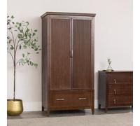 Melody Maison Dark Brown Wooden Reeded Wardrobe - Georgian Range