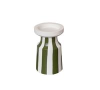 Melody Maison Dark Green Striped Pillar Candle Holder - 18cm Melody Maison Green