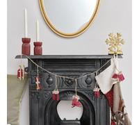 Melody Maison Dark Red & White Winter Garland / Table Scatters - 120Cm (1.2M / 47.2')