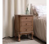 Melody Maison Dark Wood 3 Drawer Bedside Table - Ashwell Range