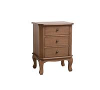 Melody Maison Dark Wood 3 Drawer Bedside Table - Ashwell Range in Dark Brown Melody Maison Dark Brown