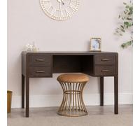 Melody Maison Dark Wood 4 Drawer Dressing Table & Stool Set - Kingsley Range
