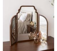 Melody Maison Dark Wood Arched Dressing Table Mirror - Georgian Range