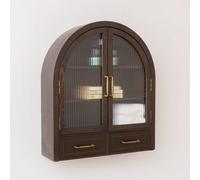 Melody Maison Dark Wood Arched Wall Mounted Cabinet - Kingsley Range