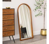 Melody Maison Dark Wood Framed Arched Wall & Leaner Mirror - 60cm x 140cm