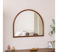 Melody Maison Dark Wood Framed Arched Wall & Mantel Mirror - 90Cm X 75Cm - Ashwell Range