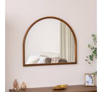 Melody Maison Dark Wood Framed Arched Wall & Mantle Mirror - 90cm X 75cm in Brown | Size: 90 cm X 75 cm Melody Maison Brown 90 cm X 75 cm