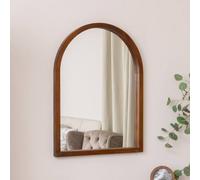 Melody Maison Dark Wood Framed Arched Wall Mirror - 60cm X 80cm in Brown | Size: 60 cm X 80 cm Melody Maison Brown 60 cm X 80 cm
