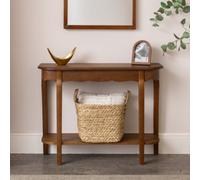 Melody Maison Dark Wood Half Moon Console Table With Shelf - Ashwell Range