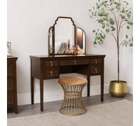 Melody Maison Dark Wood Reeded Dressing Table Set - Georgian Range