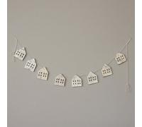 Melody Maison Distressed Wooden House Shaped Garland - 182Cm (1.82M / 71.6')