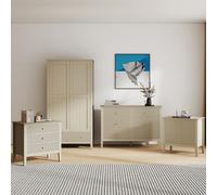 Melody Maison Double Wardrobe, Large 6 Drawer Chest Of Drawers And Pair Of Large Bedside Tables - Hales Taupe Range