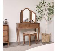 Melody Maison Dressing Table, Mirror & Stool Set - Ashwell Range in Dark Brown Melody Maison Dark Brown