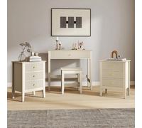Melody Maison Dressing Table, Stool & Pair Of 3 Drawer Bedside Tables - Hales Taupe Range
