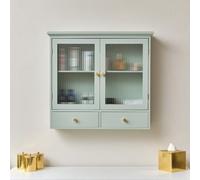 Melody Maison Duck Egg Blue Reeded Glass Wall Cabinet With Drawers