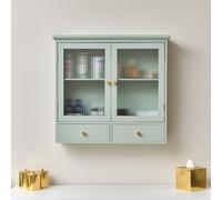 Melody Maison Duck Egg Blue Reeded Glass Wall Cabinet With Drawers Melody Maison Blue