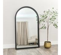 Melody Maison Extra Large Black Arched Frame Leaner/wall Mirror - 190Cm X 110Cm