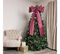 Melody Maison Extra Large Dark Red Velvet Christmas Bow - 70Cm X 140Cm