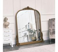 Melody Maison Extra Large Ornate Arch Mirror With Antique Gold Frame
