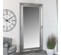 Melody Maison Extra Large Ornate Silver Wall / Floor / Leaner Full Length Mirror 100cm X 200cm | Size: 100 cm X 200 cm Melody Maison Silver 100 cm X 200 cm