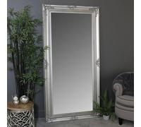 Melody Maison Extra Large Ornate Silver Wall/Leaner Mirror 100cm x 200cm