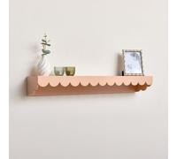 Melody Maison Extra Large Peach Scalloped Wall Storage Shelf - 90Cm