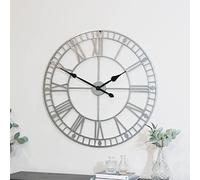 Melody Maison Extra Large Silver Skeleton Wall Clock 80cm x 80cm