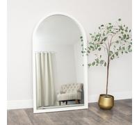 Melody Maison Extra Large White Arched Frame Leaner/wall Mirror - 190Cm X 110Cm