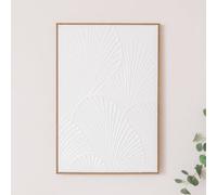 Melody Maison Extra Large White Ginkgo Textured Wall Art - 55cm X 80cm in Gold | Size: 55 cm X 80 cm Melody Maison Gold 55 cm X 80 cm