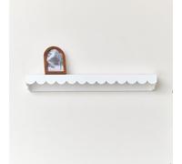 Melody Maison Extra Large White Scalloped Wall Storage Shelf - 90Cm